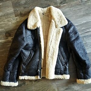 Black Shearling Leather Jacket